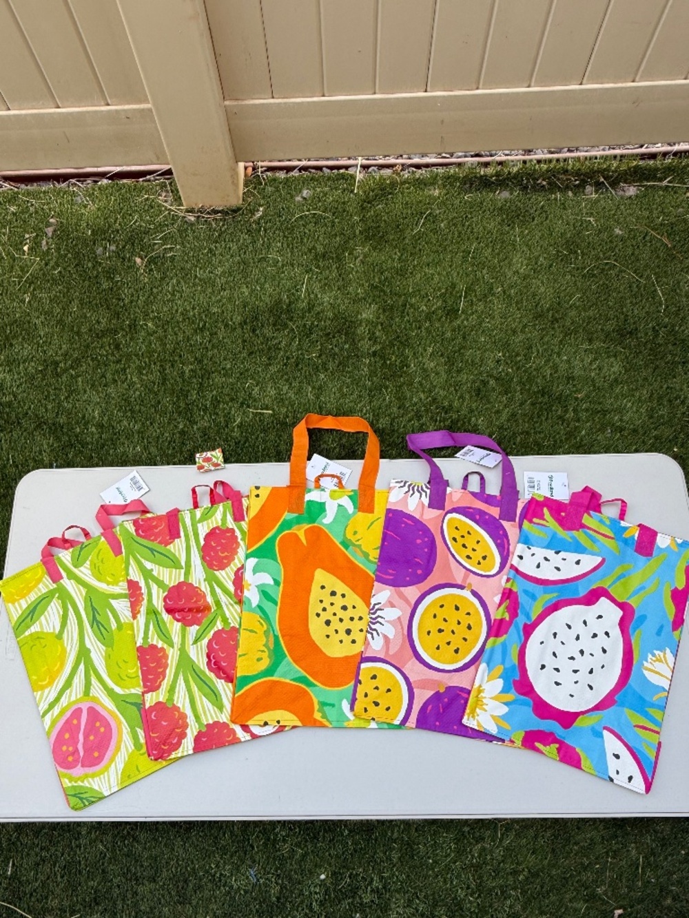 💥 Lot of 5 Foodland Hawaii Exclusive New Tropical Fruit Reusable Shopping Bags
